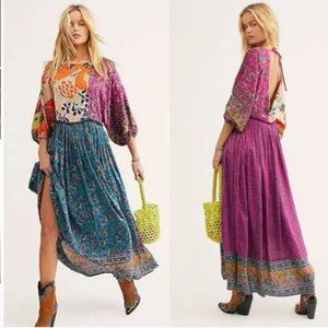 NWOT Free People What You Want Patchwork Maxi Dress L